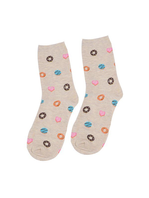 

Fruit Food Printed Quarter Length Socks, Beige