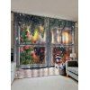Rideaux de Fenêtre de Noël Bonhomme de Neige Imprimé 2 Panneaux - multicolor W33.5 X L79 INCH X 2PCS