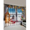 Rideaux de Fenêtre de Noël Couple de Bonhomme de Neige Imprimé 2 Panneaux - multicolor W28 X L39 INCH X 2PCS