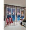 Rideaux de Fenêtre de Noël Bonhomme de Neige et Cadeaux Imprimés 2 Panneaux - multicolor W28 X L39 INCH X 2PCS