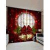 Merry Christmas Bell Print Decorative Window Curtains - multicolor W33.5 X L79 INCH X 2PCS