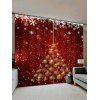 Rideau de Fenêtre de Noël Motif de Sapin et Flocon de Neige - multicolor W30 X L65 INCH X 2PCS