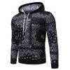 Sweat à Capuche Cachemire Motif Fleuri - Noir XS