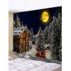 Tapisserie 3D Arbre de Noël et Bonhomme de Neige Imprimés - Gris nuageux W59 X L51 INCH