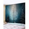 Tapisserie Murale 3D Arbre Neige et Lapin Imprimés - Bleu gris W59 X L59 INCH