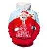 Sweat à Capuche Père Noël et Lettre Imprimés - Rouge 4XL