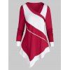T-shirt Asymétrique Bicolore - Rouge XL