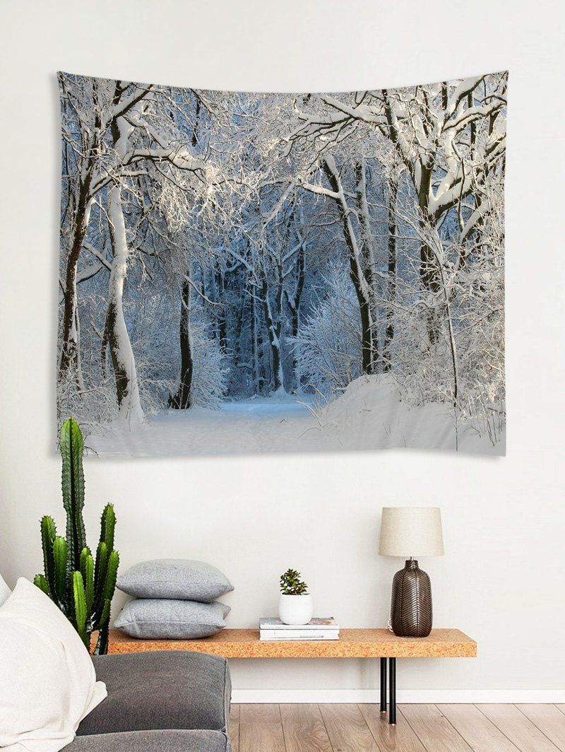 Photo Gallery Snow Forest Trail Print Tapestry Wall