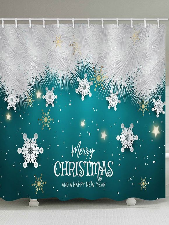 Rideaux de Douche Imperméable Joyeux Noël Flocon de Neige - multicolor W71 X L79 INCH