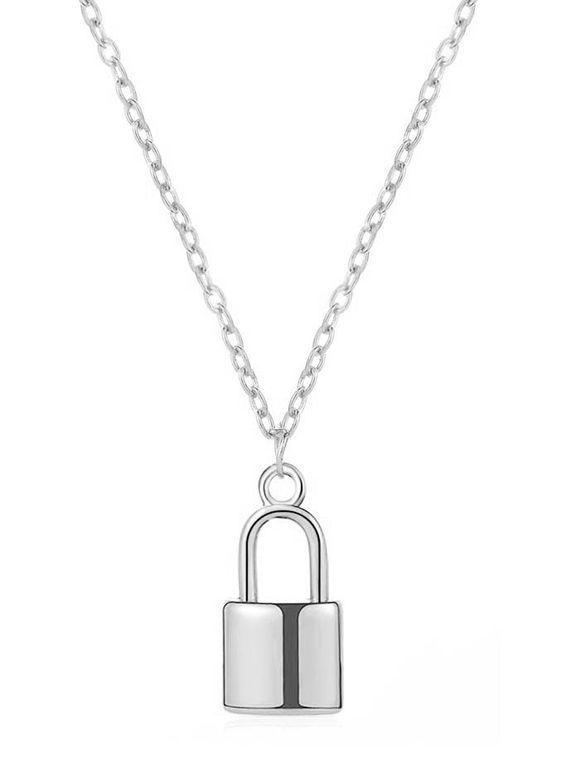 Collier Simple Verrouillage en Cuivre - Argent 