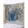 Tapisserie Murale Pendante Art Décoration Neige et Forêt Imprimés - Argent W59 X L51 INCH