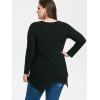 Plus Size Lace Insert Ribbed Knitwear - BLACK 2X