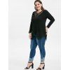 Plus Size Lace Insert Ribbed Knitwear - BLACK 4X