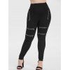 Legging Ajusté Embelli de Zip Grande Taille - Noir 3X
