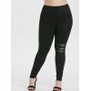 Pantalon Moulant Bouclé à Coupe Haute de Grande Taille - Noir 5X