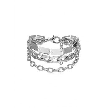 

Chain Metallic Punk Street Bracelet, Silver