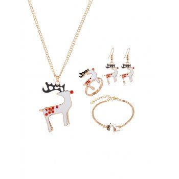 

Christmas Elk Tree Glazed Jewelry Suit, Gold