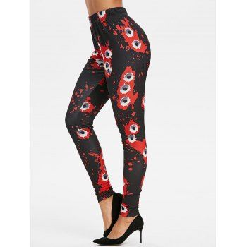 

Halloween Bloody Eyeball Print Leggings, Black