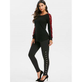 Kaufen High Waisted Pocket Snap Button Side Leggings. Bild