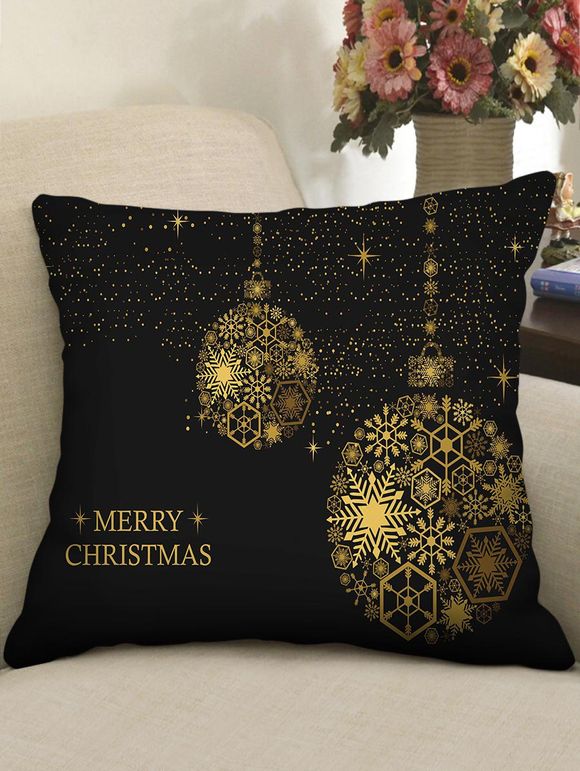 Christmas Snowflake Greeting Theme Decorative Pillowcase - multicolor C 