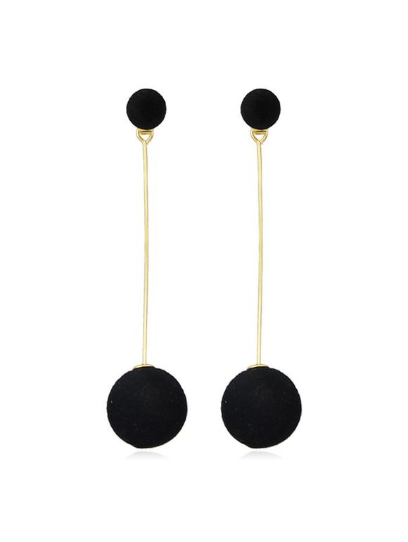 Boucles d'Oreilles de Noël Rondes Pendantes - Noir 