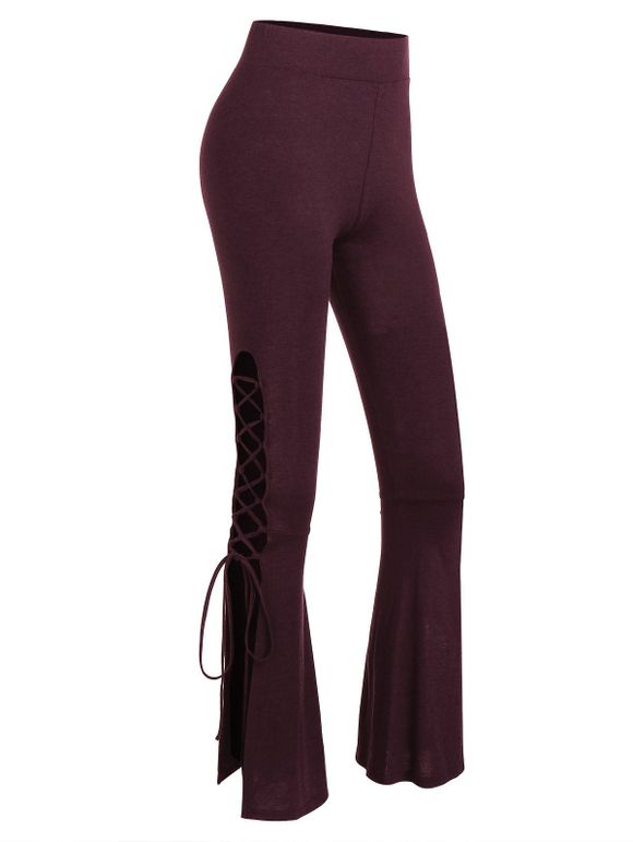 Pantalon de Cloche à Lacets - Rouge Vineux 2XL