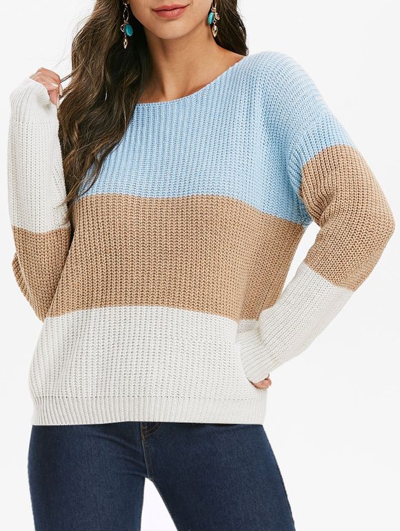 Goutte d'épaule Colorblock Sweater - multicolor ONE SIZE