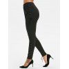 Pantalon Moulant Taille Haute à Lacets - Noir 3XL