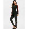 Legging Bouton-pression à Taille Haute avec Poche - Noir M