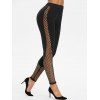 Legging Moulant en Résine Insérée à Taille Haute - Noir 3XL