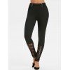 Legging Croisé en Résille Insérée avec Œillets Style Punk - Noir M