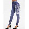 Legging Moulant Ethnique Imprimé à Coupe Haute - Ardoise bleue foncée L