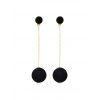 Boucles d'Oreilles de Noël Rondes Pendantes - Noir 