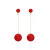 Christmas Round Bubble Dangle Earrings - LAVA RED 