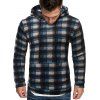 Sweat à Capuche Tricoté Motif à Carreaux - Cadetblue S