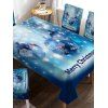 Merry Christmas Ball Fabric Waterproof Table Cloth - multicolor W60 X L102 INCH