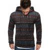 Sweat à Capuche Tricoté Motif Géométrique - Noir S