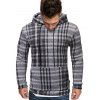Sweat à Capuche Décontracté Motif à Carreaux avec Poche - Gris S