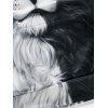 Contrast Color Lion Printed Hoodie - BLACK S
