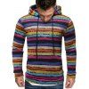 Sweat à Capuche Décontracté Vintage Motif de Rayure Colorée - multicolor A 2XL