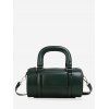 Solid Business Leather Boston Bag - MEDIUM SEA GREEN 