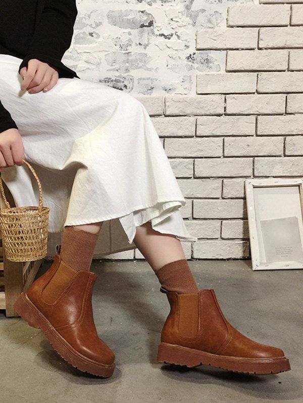 river island beige round toe chelsea boots