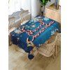 Nappe de Table Imperméable Joyeux Noël et Cerf en Tissu - Bleu Myrtille W55 X L55 INCH