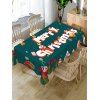 Nappe de Table Imperméable Joyeux Noël et Cadeau en Tissu - Bleu Verdâtre W55 X L55 INCH