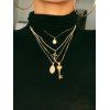 Collier Portrait Pendnat Croix Pendant Superposé - Or 