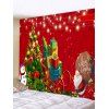Tapisserie Murale Pendnate Art Décoration Père Noël et Sapin Imprimés - multicolor W91 X L71 INCH