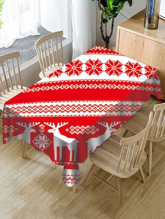 Nappe de Table Imperméable Cerf de Noël en Tissu - multicolor W55 X L55 INCH