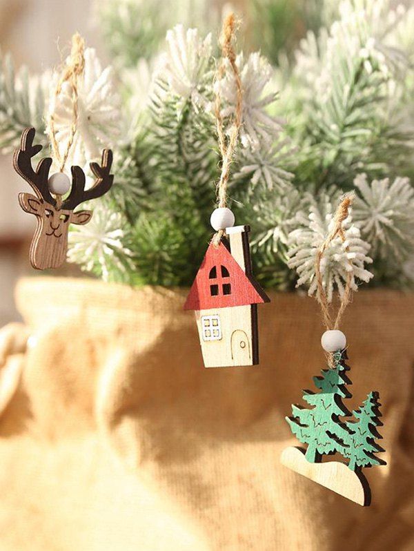6pcs Merry Christmas Gift Car Hanging Decorations