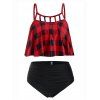 Maillot de Bain Tankini à Carreaux Grande Taille - Rouge 2X