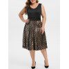 Robe de Soirée Mi-Longue Applique en Dentelle de Grande Taille à Paillette - Noir 5X